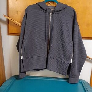 blue Hooded Zip-Up Jacket